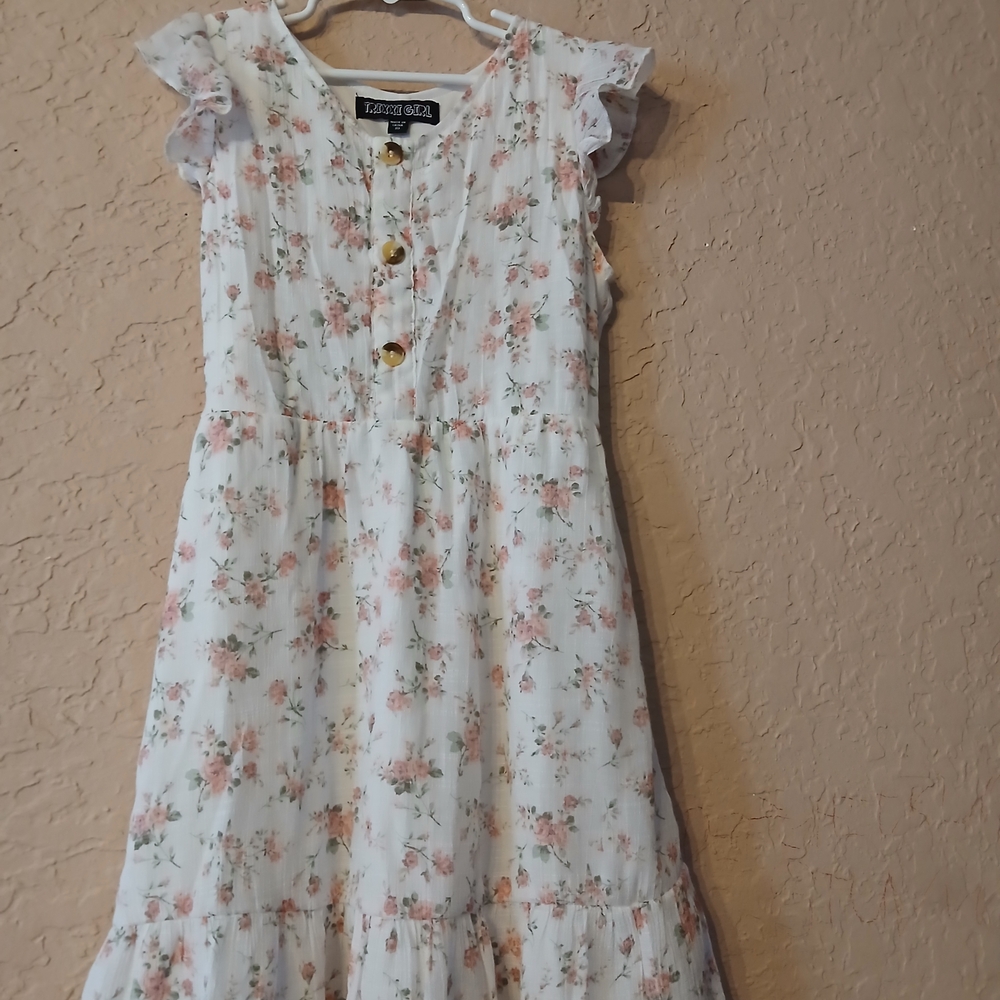 Trixxi Girl Kids Floral White Dress